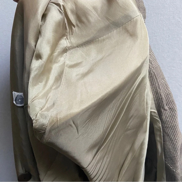 Vintage Maska Made in Italy Pure New Wool one button houndstooth blazer Sz 42 - Picture 7 of 14